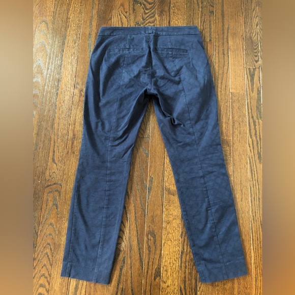 Lilly Pulitzer Women’s 2 Navy Blue Lattice Textured Skinny Ankle Pants - Picture 11 of 12